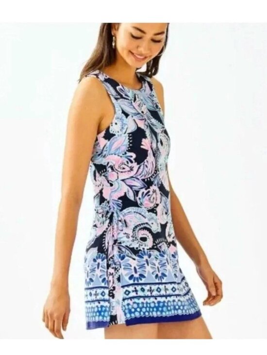 Lilly Pulitzer Pants - Lilly Pulitzer NWT Donna Romper (High Tide Navy Holy Flockamolie Romper) Sz 16